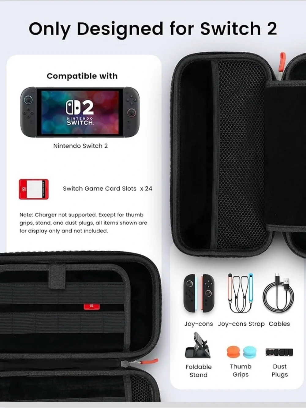 Black Carry Case for Kids Gaming Console